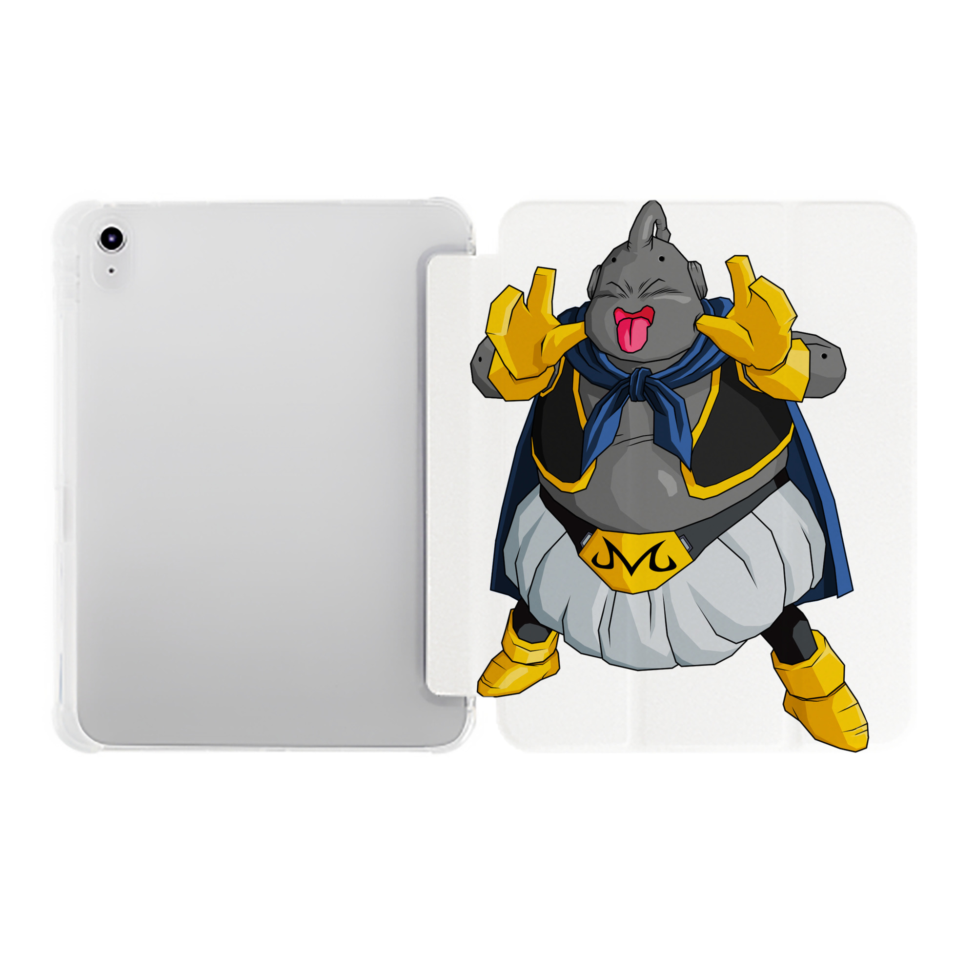 （画像用） ドラゴンボール 魔人ブウ DRAGON BALL Majin Buu IPad ケース ペン収納付き 三つ折りスタンド PUレザー×シリコン 対応機種9.5/10.5/10.9インチ